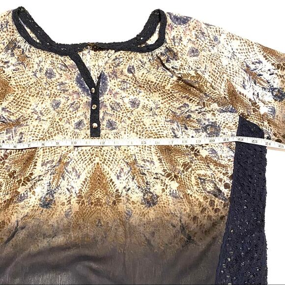 Alberto Makali Navy Blue and Neutral Blouse Top Women's Medium - Picture 6 of 9